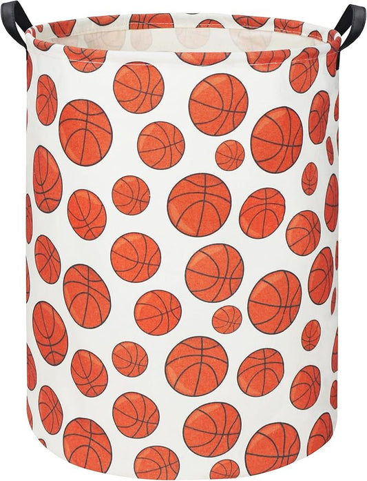 HIYAGON Basketball Kids Laundry hamper Baby Hamper for Nursery Boy and Girl Hamper Cute Kids Toys Storage Bin Organizer Room Decor for Home(Basketball)