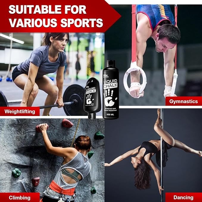 Pro Grade Liquid Chalk Mess-Free Gym Chalk for Weightlifting, Gymnastics, Rock Climbing, Dancing, Dries in Seconds| 1, 2, 4, 8, 30-Pack Options