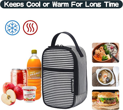 Yelocota Small Insulated Lunch Bag- Snack Bag- Mini Cooler Bag with Handle for Travel,Work,School(Storage Space below 20oz)- Also Suitable for Pairing with Food Jar