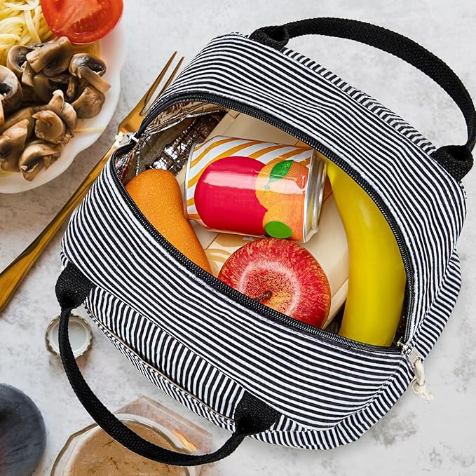 Bluboon Lunch Bag for Women Men Cute Corduroy Lunch Tote Bags Reusable Insulated Lunch Box Large Capacity Reusable Insulated Cooler for Work Picnic or Travel