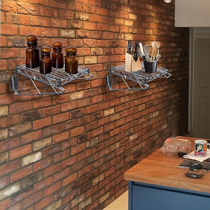 Heavy Duty Chrome Wire Storage Wall Shelf (18" x 18")