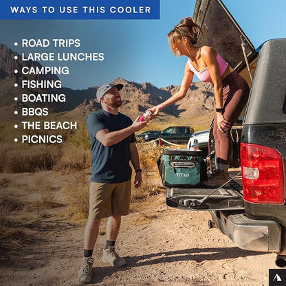 Titan by Arctic Zone Deep Freeze Cooler - Zipperless Hardbody Cooler - Deep Freeze Insulation, HardBody Liner, and SmartShelf