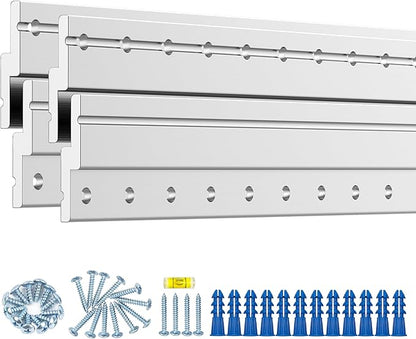 50 Inch Heavy Duty French Cleat Hanger, Heavy Mirror Mounting Hardware & Picture Hanging kit, Wall Mount Brackets for Cabinets, Shelf, Headboard - Z Clips 2 Pairs up to 500 lbs