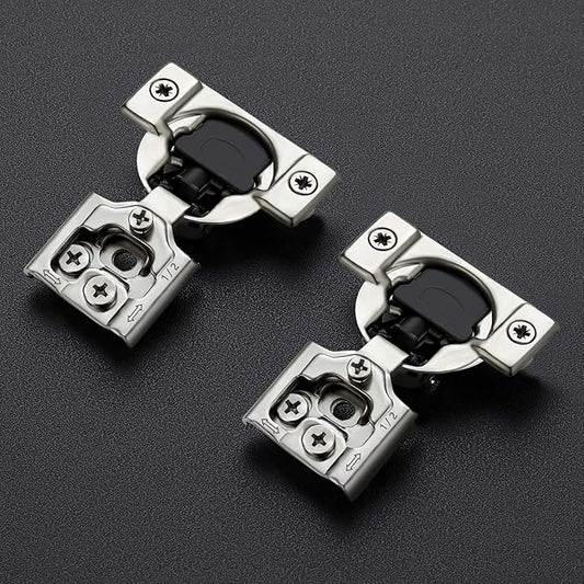 Ravinte 6 Pack 3 Pairs 1/2 inch Overlay Soft Close Hinges for Kitchen Cabinet Hinges Satin Nickel Hidden Hinges Stainless Steel Concealed Hinge self Closing