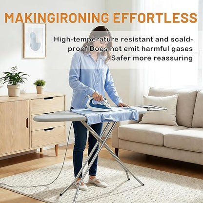 Ironing Board Full Size, 52x14 Inch Iron Board with Steam Rest, Heavy Duty Metal Frame Legs Foldable Ironing Stand, Non-Slip, 7 Height Adjustable, Gray