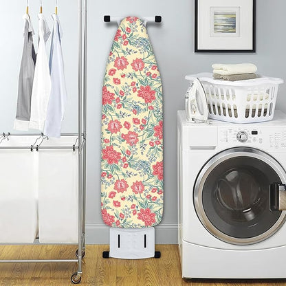 Extra Thick Ironing Board Cover and Pad, Floral Farmhouse 15x54 Ironing Board Cover, Resist Scorching and Staining,Elastic Edges,Vintage Beige