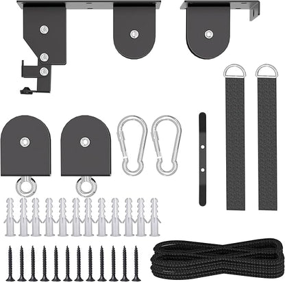 Bike Hoist, Heavy Duty Ebike Lift Pulley System for Garage Ceiling Overhead Storage for Bicycle, Ladders, Snowboard, Holds Up to 85 lbs Capacity, Fit 10-16 Foot High Ceilings