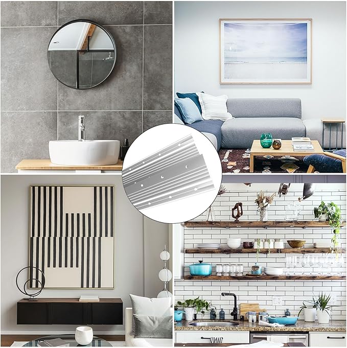 French Cleat Hanger Heavy Duty 30 Inch Aluminum Z Bar Clips for Hanging Mirrors, Pictures, Whiteboards, Shelves, and More - Interlocking Wall Mirror Mounting Hardware 200 lbs Picture Hanger