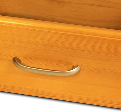 Wood Closet Organizer System with Shelves, 4 Drawers, Door & Hanging Rods - Wall Mounted Walk-in – Honey Maple Finish