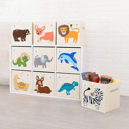 CLCROBD Foldable Animal Cube Storage Bins Fabric Toy Box/Chest/Organizer for Toddler/Kids Nursery, Playroom, 13 inch (Lion)