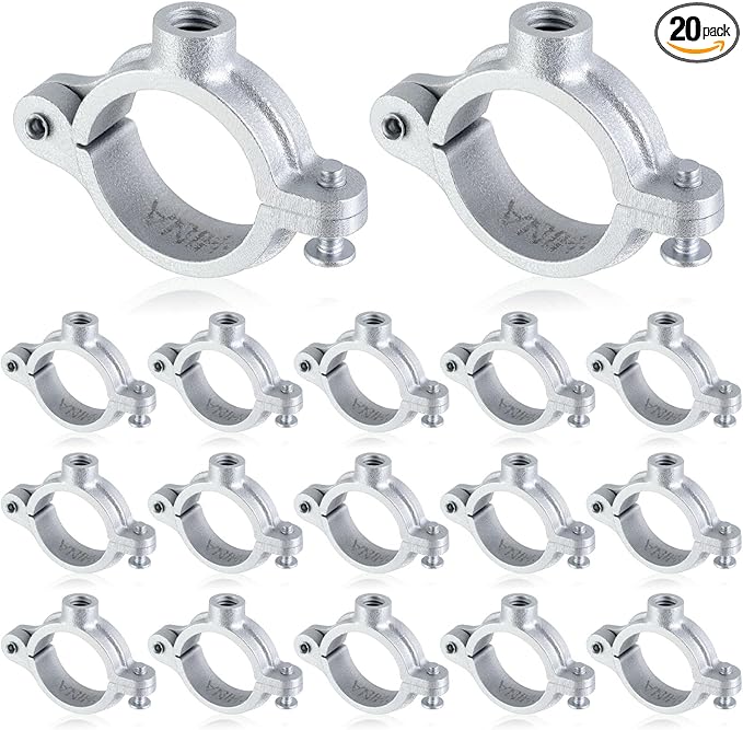 20 Pack 1" Split Ring Pipe Hanger for Thread Rod Galvanized Iron Mounting Bracket Support for Tubing Wall Ceiling Mount Combination Industrial Decor