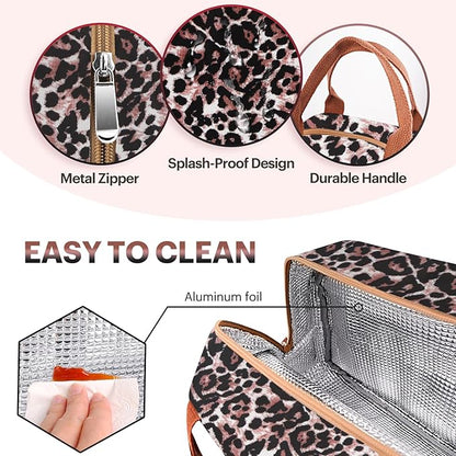 Lunch Bag for Women & Men Adult Insulated Lunch Box, Small Leakproof Cooler Food Lunch Containers Reusable High Capacity Lunch Tote Bags for Work, Travel, Outdoor (Black Panther)