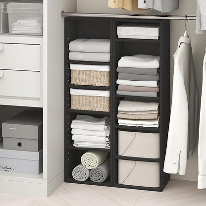 Furinno PASIR 10-Tier Closet Organizers and Storage, Open Shelf, Storage Organizer, 12-Inch Width, for Closet, Bedroom, Blackwood