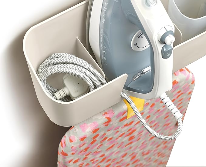Joseph Joseph IronHub Wall mounted Iron Holder and Jug Storage Organizer with Adjustable Ironing Board Hanger, and Heat-Resistant Iron Pad