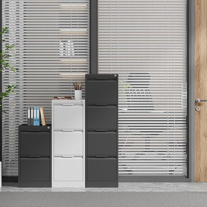 4 Drawer File Cabinet, Tall Vertical Filing Cabinets for Home Office, Locking Metal File Cabinet for Letter/Legal/A4/F4 Size, Assemble Required