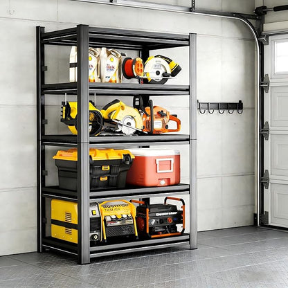 71"H x 32"W Metal Garage Shelving Unit, Heavy Duty Shelf 5-Tier, Adjustable Black Steel Storage Shelves, 3000 lbs Capacity Rack for Garage, Basement, Pantry & Warehouse, 71.2"H x 31.5"W X 13.8"D
