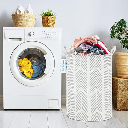 LANGYASHAN Laundry Basket Canvas Fabric Collapsible Organizer Basket for Storage Bin Toy Bins Gift Baskets Bedroom Clothes Children Nursery Hamper (Arrowhead)