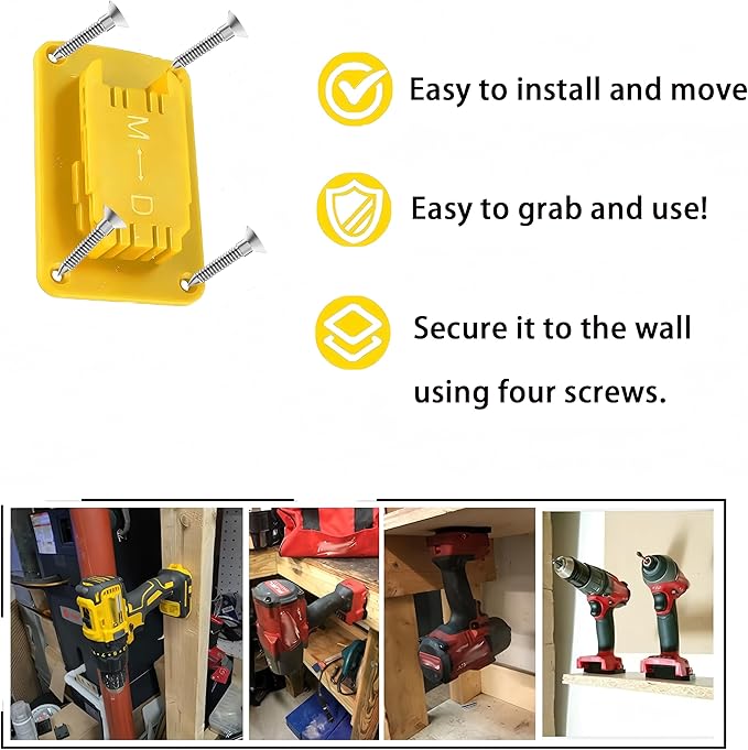 8 Packs Tool Holders Wall Mount Compatible with Dewalt 12V 20V Tool，for Milwaukee M18 Tools Wall Mount Hanger
