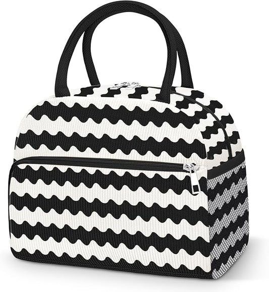 Coobiiya Lunch Bag Lunch Box for Women Men,Large Capacity Corduroy Lunch Tote Bags Insulated Reusable LunchBags Cute Cooler Bag for Work Travel Picnic adults