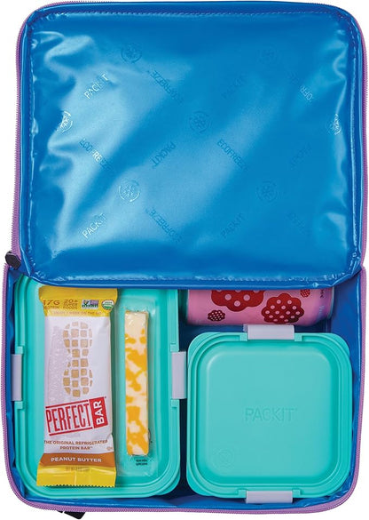 PackIt® Freezable Classic Lunch Box, Lavender, Built with EcoFreeze® Technology, Fully Freezable, Collapsible, Reusable, With Zip Front Pocket and Buckle Handle, Designed for Fresh Lunch On the Go