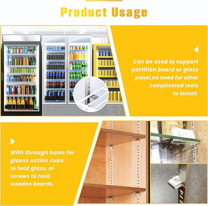 Shelf Clips 50pcs 201 Stainless Steel Metal Shelf Clips for Cabinet Shelf Support Clips for Shelf Pilaters Adjustable Shelving System DIY Cabinet Bookshelf Sheving