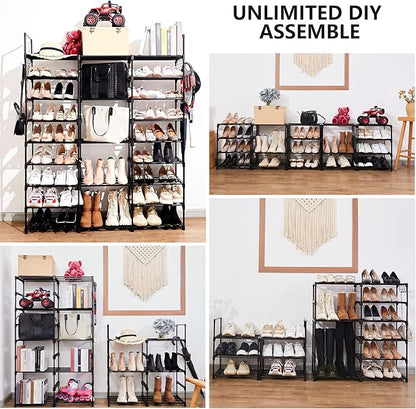 Mavivegue 9-Tier Metal Shoe Rack - Holds 50-55 Pairs, Tall Storage Shelf for Shoes, Boots, Entryway, Closet, Garage