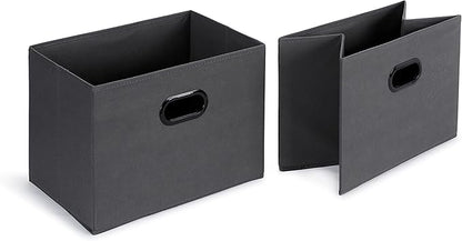 Amazon Basics Freestanding Closet Organizer with Fabric Bins, Drawers and 3 Shelves, Easy to Assemble, Grey, 32.7" x 12.2" x 31"