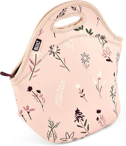 Built Gourmet Getaway Insulated Lunch Bag – Rose Floral Neoprene Tote with Soft Handles & Zipper, Reusable Food Carrier for Work, Travel, Picnics, Mother’s Day Present Lunch Tote