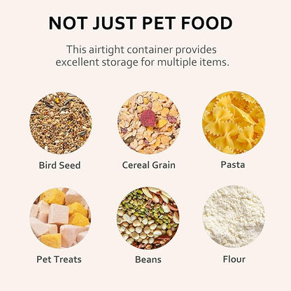 EIwichen Dog and Cat Food Storage Container with Scoop - 5-10 Lbs Pet Food Container with Airtight Lid, Dry Food Bin BPA Free, Kibble Container, for Pet, Cat, Dog, Bird Seed, e