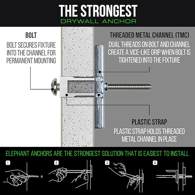 CondoMounts MSK9010 Steel Stud TV Mounting Kit | Wall Mount VESA Mount Screws, Anchors & Titanium Drill Bit | Heavy Duty TV Mounting Hardware Kit Supports 200lbs