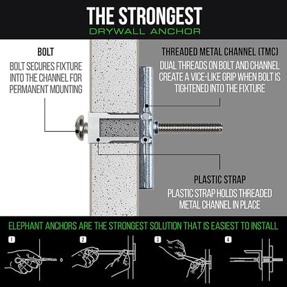 CondoMounts MSK9010 Steel Stud TV Mounting Kit | Wall Mount VESA Mount Screws, Anchors & Titanium Drill Bit | Heavy Duty TV Mounting Hardware Kit Supports 200lbs