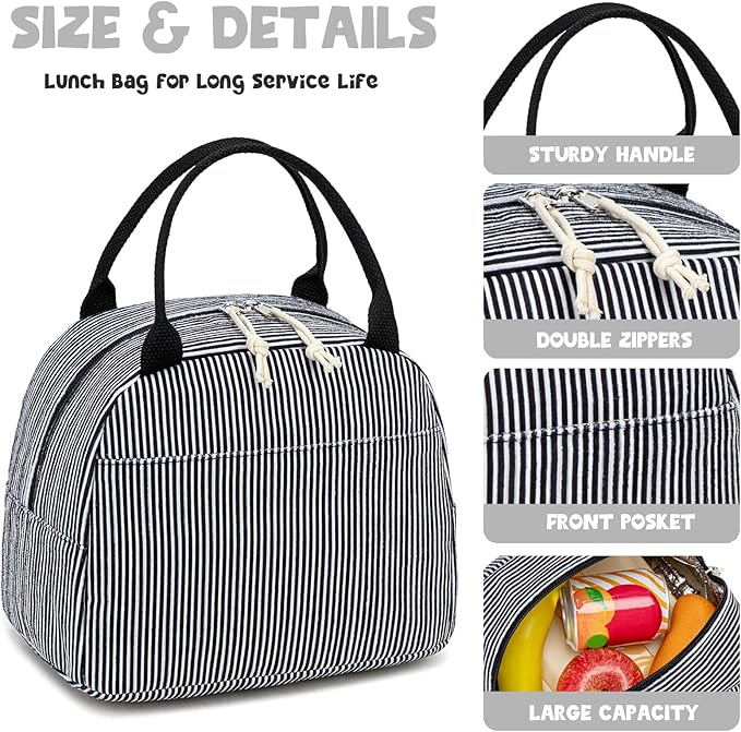 Bluboon Lunch Bag for Women Men Cute Corduroy Lunch Tote Bags Reusable Insulated Lunch Box Large Capacity Reusable Insulated Cooler for Work Picnic or Travel