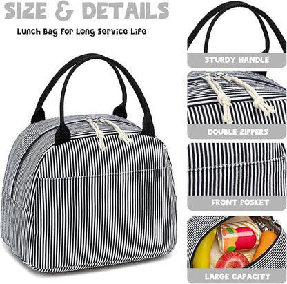 Bluboon Lunch Bag for Women Men Cute Corduroy Lunch Tote Bags Reusable Insulated Lunch Box Large Capacity Reusable Insulated Cooler for Work Picnic or Travel