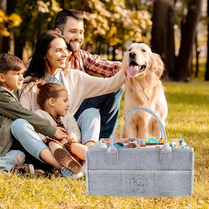 Felt Pet Dog Grooming Bag,Dog Storage Organizer for Grooming Supplies,Portable Tote Organizer for Pet Stuff,Ideal for Dog Cat Toys,Blanket, Shampoo,Trimmer,Clipper,Combo,Brush