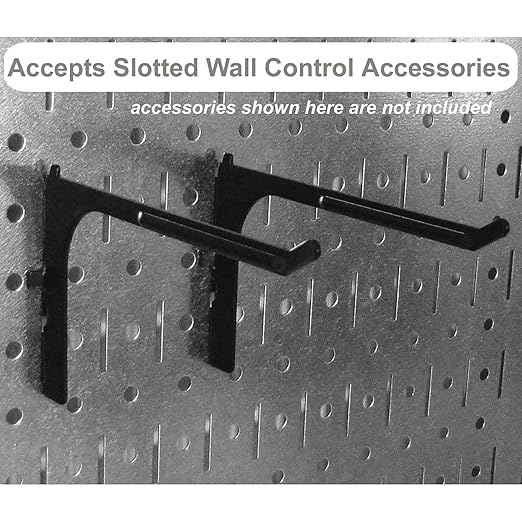 Wall Control Pegbrd Panel,32",Rnd Hole/Slotted,Silver