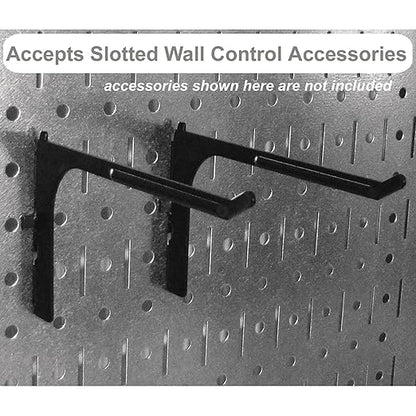 Wall Control Pegbrd Panel,32",Rnd Hole/Slotted,Silver