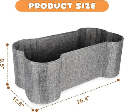 Lukeline Large Dog Toy Basket, Bone Shape Dog Toy Storage Box, Foldable Fabric Storage Bin for Pet toys and Pet Supplies, 26.4 * 12.6 * 9.5 Inches (2 Pack-Grey)