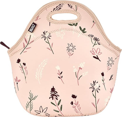 Built Gourmet Getaway Insulated Lunch Bag – Rose Floral Neoprene Tote with Soft Handles & Zipper, Reusable Food Carrier for Work, Travel, Picnics, Mother’s Day Present Lunch Tote