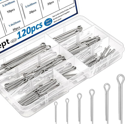345Pcs Cotter Pins 304 Stainless Steel Cotter Pins Assortment Kit Tractor Pin Used for Hitch Pin Lock System, Trucks, Engine Repair in Towing Hitch Clips & Pins