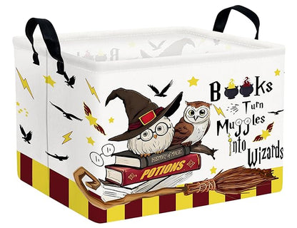Large Magic Nursery Baby Basket Collapsible Kids Toy Storage Bin Gift Box Room Decor (Brown Owl)