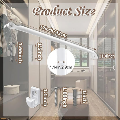 12PCS 12 Inch Wire Shelf Brackets, Heavy Duty Wire Shelving Support Brackets, Closet Rack Support with 8PCS Wire Shelf Clips, Closet Wire Shelf Support Brackets for Laundry, Closet, Garage