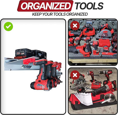 6 Pack Tool Holder for Milwaukee M18/18v Cordless Tools - Snap Fit Tool Organizer for Milwaukee Drill Holder & Wall Mount for Milwaukee Tool Holder with 12 Screws - Easy to Install, Screw in & Lock