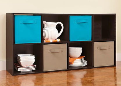ClosetMaid Cubeicals 8 Cube Storage Shelf Organizer Bookshelf, Stackable, Vertical or Horizontal, Easy Assembly, Wood, Espresso Finish