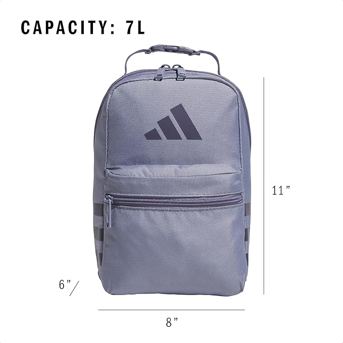 adidas Kids Santiago Lunch Bag – Insulated Cooler Lunchbox for Girls & Boys, 8L, 3D AOP White/Clear Sky Blue/Clear Pink/3, One Size
