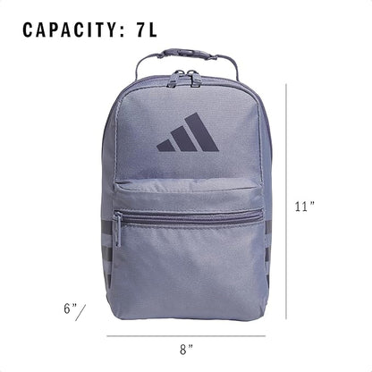 adidas Kids Santiago Lunch Bag – Insulated Cooler Lunchbox for Girls & Boys, 8L, 3D AOP White/Clear Sky Blue/Clear Pink/3, One Size