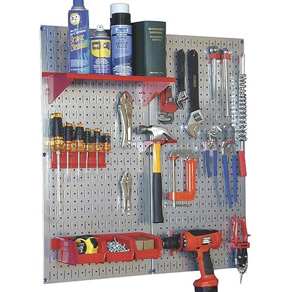 Wall Control Pegbrd Panel,32",Rnd Hole/Slotted,Silver