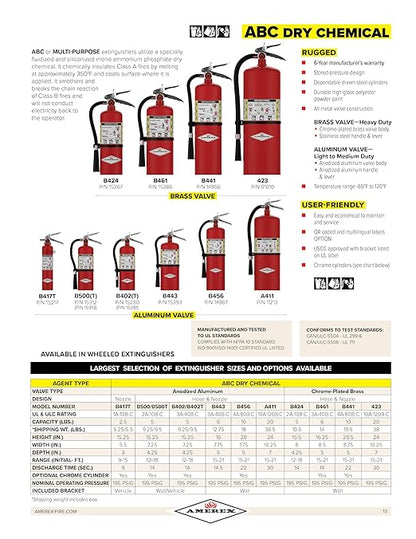 Amerex B402, 5 lb. ABC Dry Chemical Fire Extinguisher, with Wall Bracket