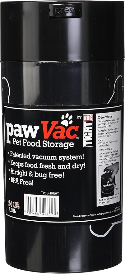 Tightpac America Tightvac Pawvac Sealed Pet Food and Treats Storage Container