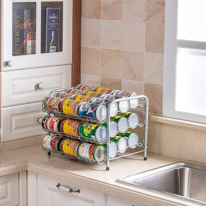 Rice rat Can Organizer for Pantry, Can Rack Can Storage Dispenser for Canned Food (3 tiers)