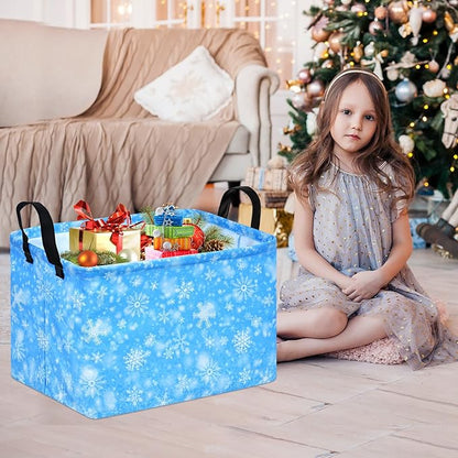 Snow Storage Basket,Kids Storage Bins Closet Organizer Cube Collapsible Nursery Hamper Waterproof Clothes Toy Bin Book Shelf Party Decor